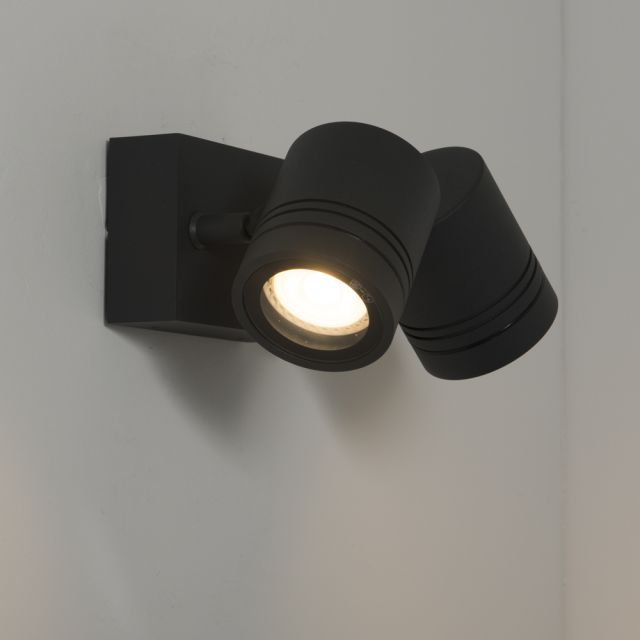 Sevas 2x50w GU10 double head wall spotlight Anthracite