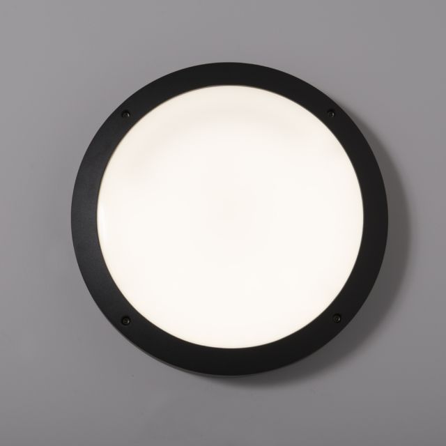 Reggio II 18w 4000K LED IP65 Die Cast Plain Bulkhead Black