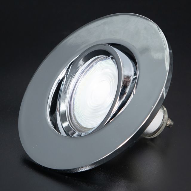 Firebreak Qr GU10 IP20 Tilt Chrome Bezel