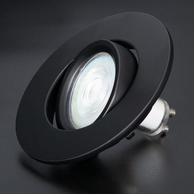 Firebreak Qr GU10 IP20 Tilt Bl ack Bezel